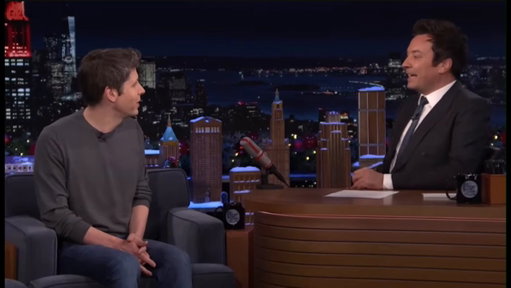 Jimmy Fallon: "And do you use ChatGPT when raising your baby?"

Sam Altman: "I cannot imagine figuring out how to raise a newborn without ChatGPT." 