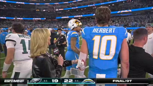 Hey bro, you get paid $262 million to play football. When the prime time broadcast wants an interview, you stand there like EVERYBODY ELSE does and do the interview. Grow up. 

Kudos, @LauraRutledge. Real pro. 

 