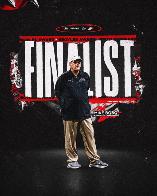 Given annually to the top assistant coach in college football.

Coach Mike Bobo is one of five finalists for the Broyles Award 🏆

#GoDawgs 
