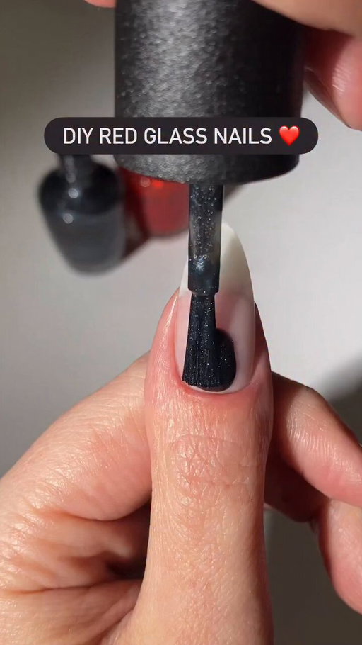 Our most viral look of 2025 😍 Get these DIY red glass nails using Cave the Way + Art Walk in Suzi’s Shoes. 