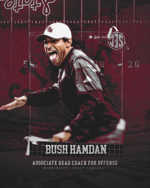 Welcome to StarkVegas, @BushHamdan!

A veteran offensive coach with 17 years of experience in college football and the NFL, Coach Hamdan brings a reputation for innovation, development, and high-level production.

#HailState 
