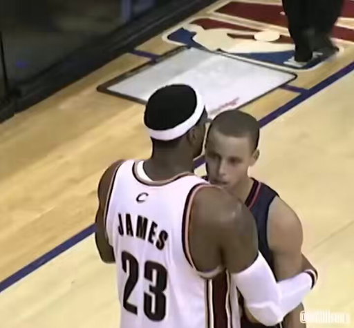 LeBron James and Stephen Curry first ever matchup in 2009.

Born in the same damn hospital. 