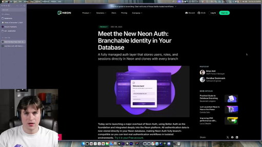 We re-architected Neon Auth to integrate it directly into the Neon platform. Auth now lives in your Postgres database and branches with your data.

Built on @better_auth tech and available today 🧵 