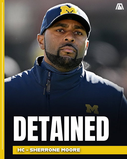 Ex-Michigan coach Sherrone Moore was detained by police in Saline, Mich. this evening and turned over to police in Pittsfield Township for investigation into potential charges 😳 