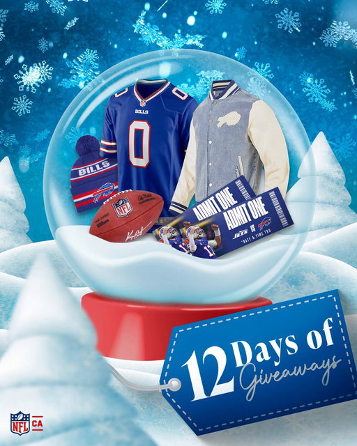 BILLS MAFIA this one’s for you 🫵

For Day 11, we’re giving away 2 tickets to a game in 2026, a signed Keon Colemen Jersey, a signed Keon Coleman football, a Bills Jacket and a Bills Toque!

To Enter:
1. Must follow @nflcanada @buffalobills 
2. Like this post
3. Tag a friend
4. Comment your favourite Bills player

Full T’s & C’s are linked in our bio!