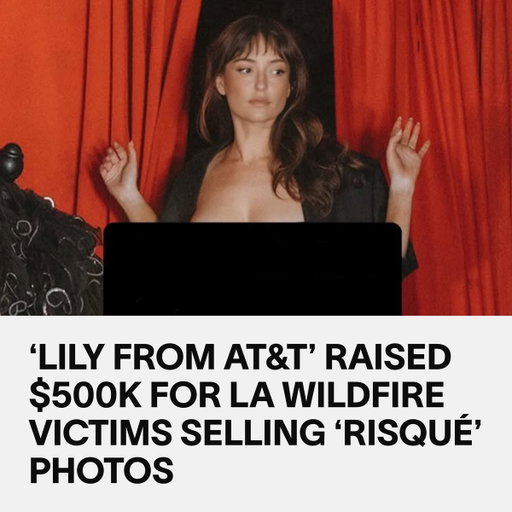 Milana Vayntrub, best known as the woman featured in AT&T's ads, started selling “flirty and tastefully risqué” photos of herself in exchange for donations, with the proceeds going directly to L.A. wildfire survivors. She recently announced the project has raised over half a million dollars. https://t.co/YMfh24al2f