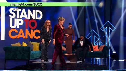 Here's @ThisisDavina hitting the ballseye #StandUpToCancer 