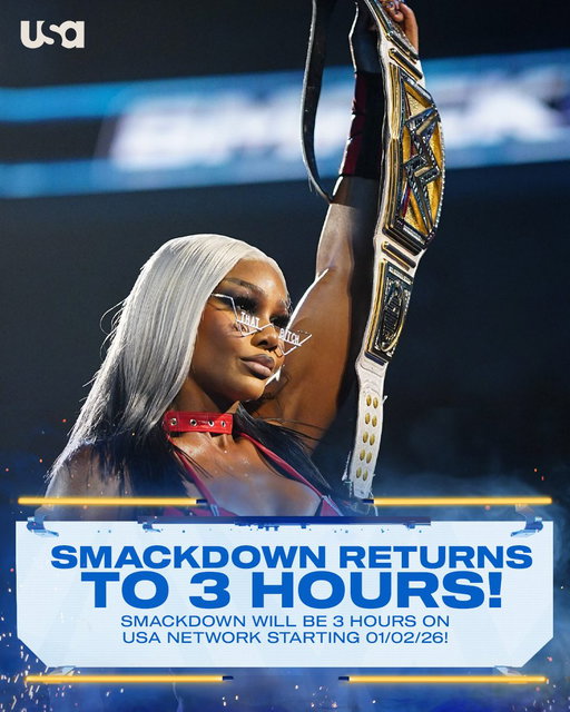 Breaking: SmackDown will be 3 hours once again starting 1/2! #SmackDown 