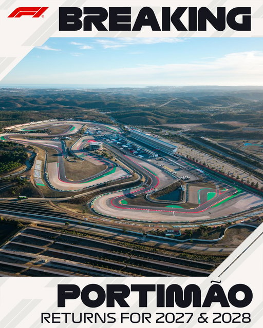 BREAKING: Formula 1 to return to Portugal in 2027 and 2028

As part of a two-year agreement, the Autódromo Internacional do Algarve will be back on the F1 calendar!

#F1 