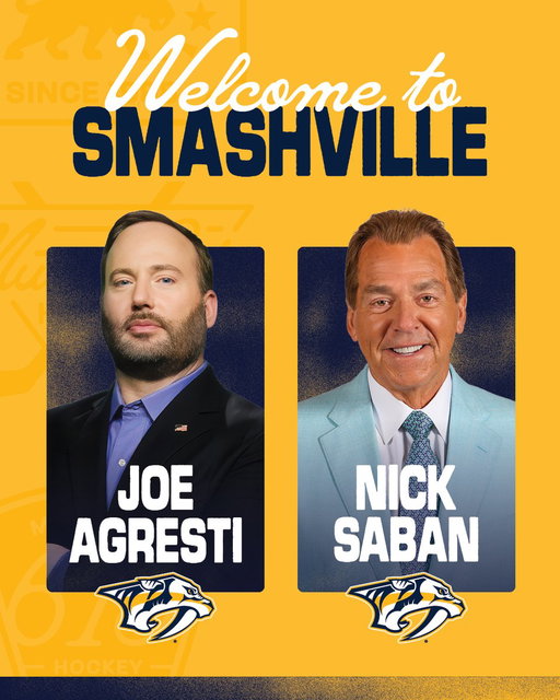 Smashville just got that much better 👏

Nick Saban and partner Joe Agresti have joined the #Preds ownership group via Dream Sports Ventures LLC with a minority stake in the franchise!

📝 » https://t.co/6Y5EK0I6qA 