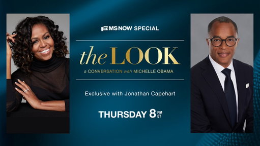 THURSDAY: @CapehartJ sits down with former First Lady @MichelleObama for an EXCLUSIVE interview. They discuss her new book, “The Look,” and its deeper message for society. 

Watch “The Look: A Conversation with Michelle Obama” Thursday, 12/18 at 8pm ET on MS NOW. 