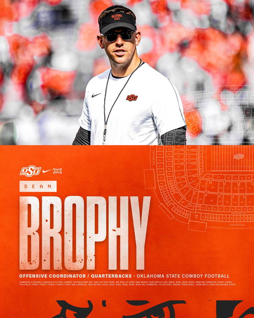 Oklahoma State football coach Eric Morris adds Sean Brophy to staff as Offensive Coordinator/QBs Coach. 🤠

🔗: https://t.co/j7lIs2WCFH 