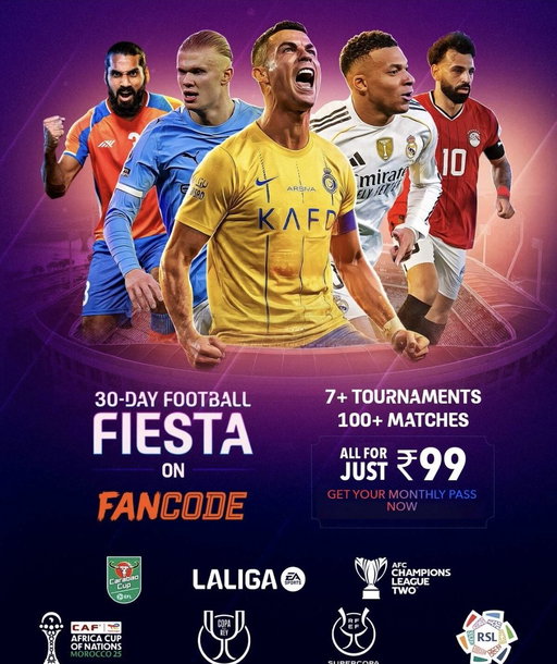If you want to watch AFCON and support any team playing against Mbuemo/Amad/Mazraoui so they come back soon and we don't have to endure more Yoro/Zirkzee life, go get the Football Fiesta pass on @FanCode. Rs.99 for 30 days. Some Ronaldo/Mbappe type youth prospects also included😂 