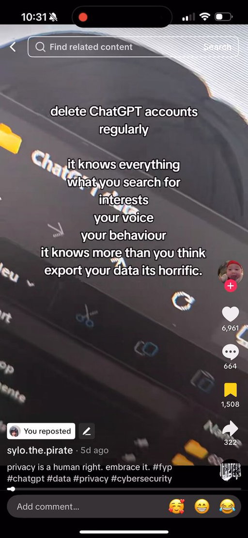 delete ChatGPT regularly, it knows everything 