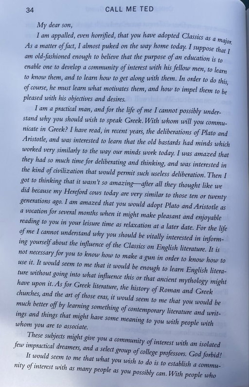 Ted Turner (now a billionaire) wanted to major in Classics in college.

You won’t believe the letter his father sent him.
(1/3) 
