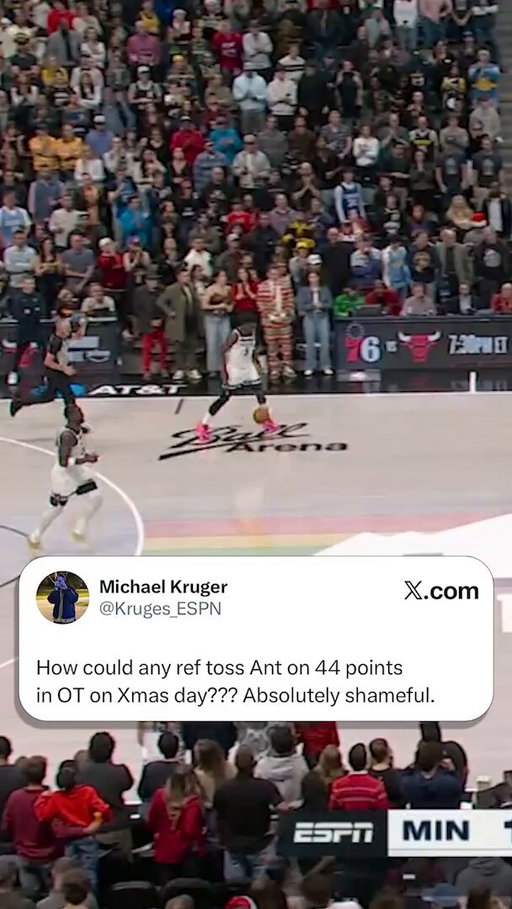 WE NEED TO KNOW WHAT ANT SAID 🗣️ 

The delay of game tech we understand... but we have to know what Ant said to deserve getting EJECTED ON 44 POINTS IN OT ON CHRISTMAS DAY 😱 

#NBA 