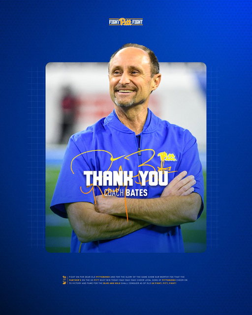 Tomorrow’s game marks the end of an incredible 40+ year career…

Congrats, Coach Bates!

More: http://pittsburghpanthers.com/ 