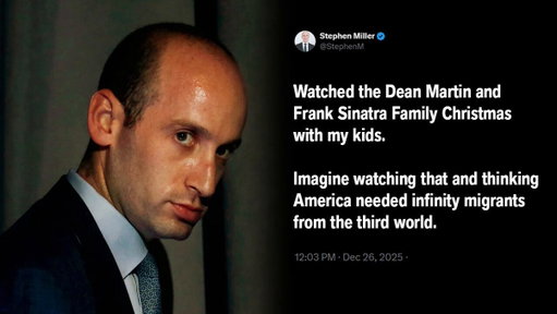 BREAKING: A video of Frank Sinatra is going viral, after Stephen Miller cited him in an anti-immigrant tweet. "Do you know what this wonderful country is made of? It's made up of 100 different kids of people."

Sinatra's parents were immigrants.
So was Miller's family. 