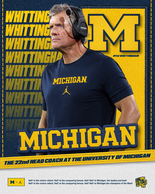 𝐎𝐟𝐟𝐢𝐜𝐢𝐚𝐥: Welcome to Michigan, Coach Whittingham! 〽️

🗞️ https://t.co/NUvgIj1ekS 