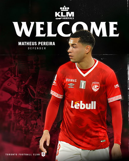 Bem-vindo ao 6ix 👋🇧🇷

Toronto FC sign Brazilian Left Back Matheus Pereira

Player Arrival presented by @KLM 

📰: https://t.co/3HYMpwP407 