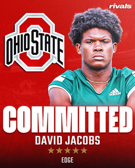 NEWS: 2027 5-star EDGE David “DJ” Jacobs, a Georgia legacy, commits to the Ohio State Buckeyes. 🌰

“They valued me and made me feel wanted.”

Story: https://t.co/iDSct2Q6Rl 