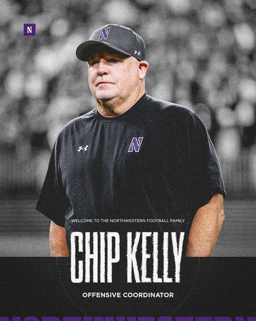 Welcome to Northwestern, Chip Kelly!

A veteran offensive mind with 35 years of NFL and college experience joins David Braun’s staff as Offensive Coordinator. 