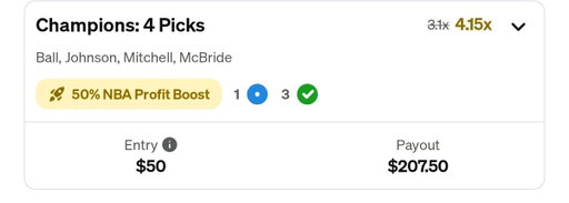 $208 W. Grats copiers. Another day of NBA, another day with profit. 🤝 @Zirksee 
Use code ZIRK+get $75 in funds after your first $5 entry! https://t.co/acAKAFLl7i 