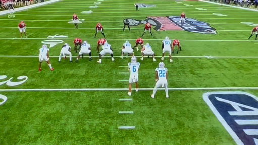 What Trinidad Chambliss doing under pressure tonight against a top 10 defenses is absurd. His ball placement tonight has been NFL-level.

Cannot believe he went from D2 to SEC star. 