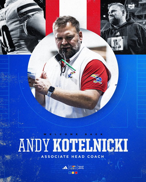Back on Kansas soil.

We’re excited to welcome back Andy Kotelnicki as our Associate Head Coach 🔴🔵

🔗→ https://t.co/8cqb6IpxFK 