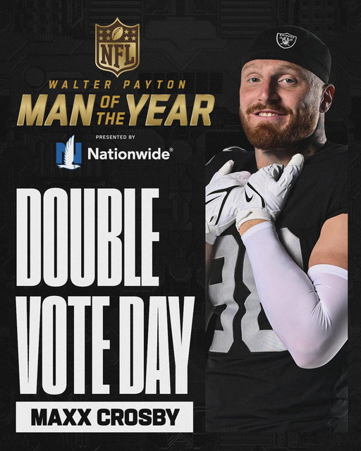 RT @Raiders: Double Vote Day is here!!!!

1 Repost = 2 Votes @Nationwide

#WPMOYChallenge + @CrosbyMaxx 