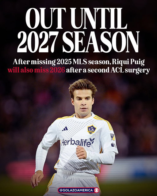 Riqui Puig played on a torn ACL in the 2024 MLS Western Conference Final, which the LA Galaxy won and eventually won MLS Cup, and underwent surgery after with eyes to play in the 2026 MLS season...

Sadly, the Galaxy confirm that Puig will also miss the 2027 season after need a second surgery on his injured knee 😐