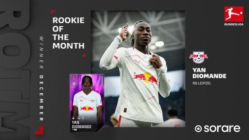 Yan Diomande is your #BLRookie winner for December 💎

#Bundesliga | @RBLeipzig_EN | @Sorare | #Sorare 