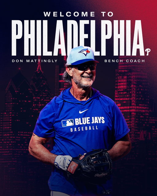The Phillies have hired Don Mattingly as bench coach on the major league coaching staff.

Welcome to Philly, Don! 