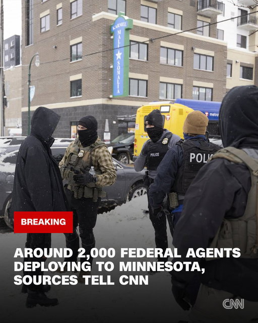 The Trump administration is deploying around 2,000 federal agents to Minneapolis for immigration enforcement, two law enforcement officials told CNN https://t.co/A9PQiLr09T 