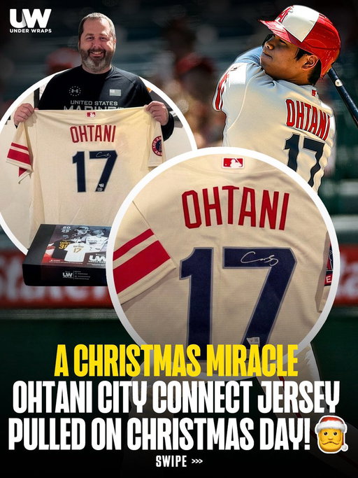 No better feeling on Christmas Day 🎁

This collector pulled a signed Shohei Ohtani City Connect jersey from #UnderWraps @MLB Jerseys Vol. II‼️ 