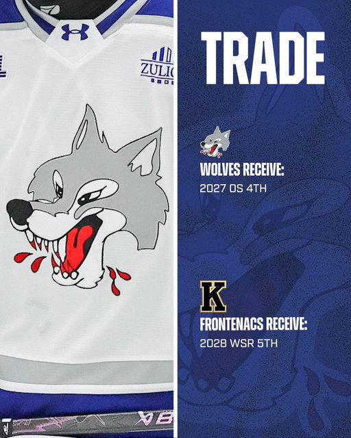 Sudbury Wolves and Kingston Frontenacs complete a trade - a pick for a pick 🫡 