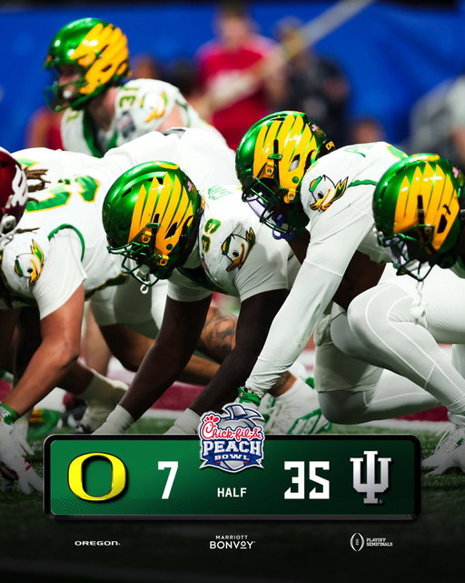 Halftime. #GoDucks 