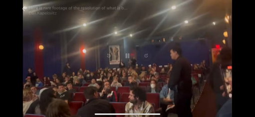 Someone was arrested at the New Beverly last night 