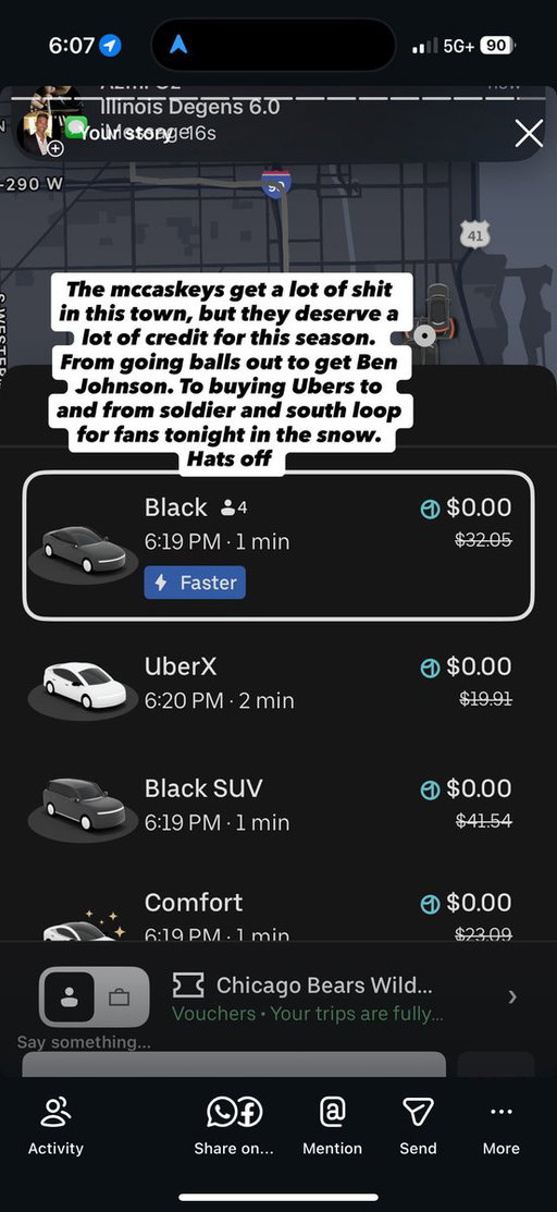 The mccaskeys get a lot of shit in this town, but they deserve a lot of credit for this season. From going balls out to get Ben Johnson. To buying Ubers to and from soldier and south loop for fans tonight in the snow. Hats off 