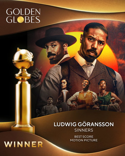 👏👏👏 for Ludwig Göransson! He just won the #GoldenGlobes for Best Score Motion Picture for Sinners 🎼 