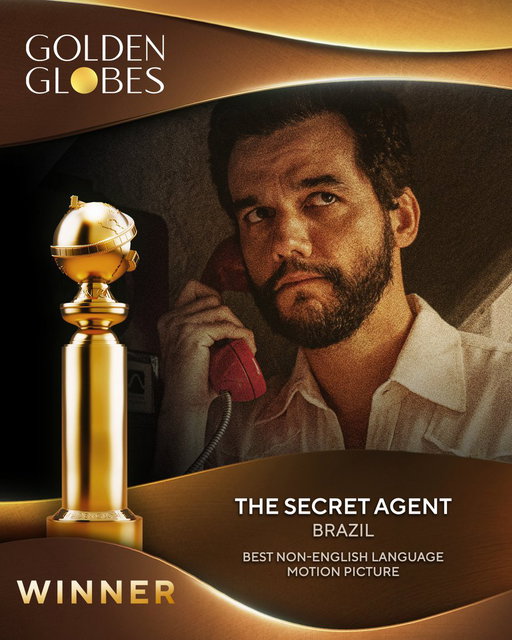 Cheers to The Secret Agent for winning Best Non-English Language Motion Picture 💫 #GoldenGlobes 