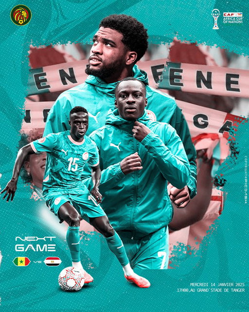 🇸🇳 NEXT GAME. NEXT MISSION. 🦁

Le Sénégal avance, concentré et déterminé.
Une demi-finale qui se jouera sur le mental, la discipline et les détails.

Face à l’Égypte, il faudra :
💪🏾 du caractère
🧠 de l’intelligence de jeu
🔥 et l’esprit Lion jusqu’à la dernière seconde

📍 Mercredi 14 janvier
🕓 17h00 – Grand Stade de Tanger

Rien n’est acquis.
Tout se mérite.
Step by step. Ensemble. 🇸🇳✨

#TeamSénégal #CAN2025 #LionsDeLaTeranga #NextGame #Focus #OneNation