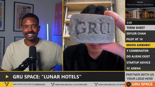 ⚡️LIVE on VESTING: Moon hotel startup @gru_space gives us a look at "Moon Top Soil" that has been formed into bricks. 

Founder @skyler_chan_: "We developed a special way to automatically make lunar bricks in house 🌙" 