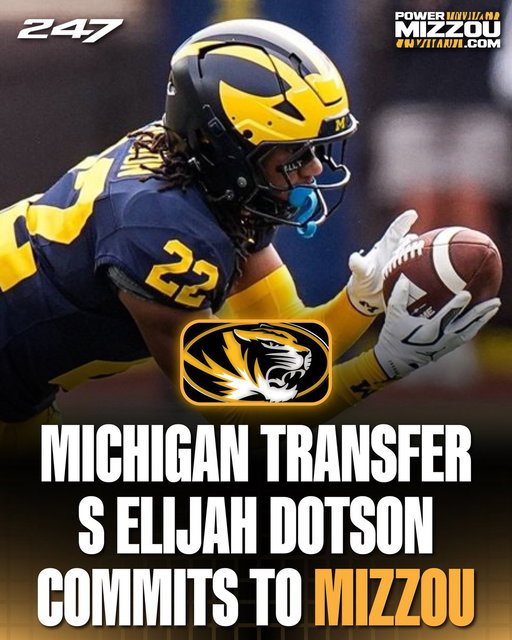 Michigan CB transfer Elijah Dotson is headed to Mizzou.

https://t.co/ZSV5QU2i4F 