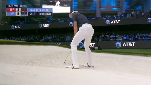 Cam Young with the answer on 15 to tie the hole and close the match 🙌 
