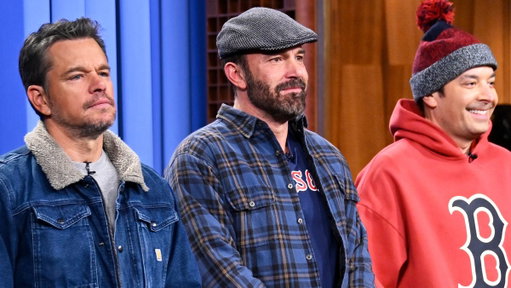 Three guys from Boston (@BenAffleck, Matt Damon, and Jimmy) say every town and city in Massachusetts. #FallonTonight 