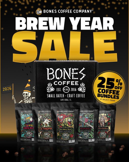💀🌟 BREW YEAR SALE - 25% OFF coffee bundles &amp; select items!

Stock up on your favorites or try something new before these brews disappear! This deal is for a limited time only. 