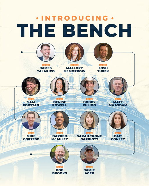 What’s The Bench?

Candidates who put people over partisanship. People with real jobs, who understand what it takes to deliver results.

The Bench candidates are already leaders in their communities. 

Next they’re going to be the future leaders of the Democratic Party. 
