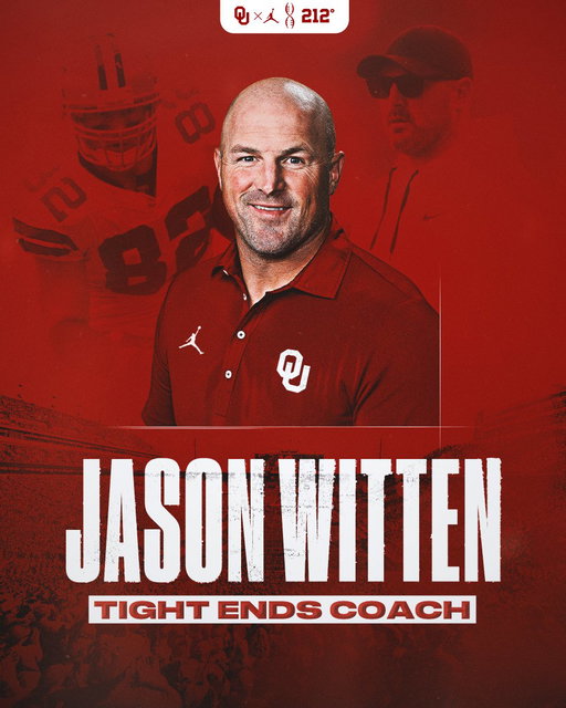 Officially official 📍

Jason Witten named OU Tight Ends Coach

📝 http://ouath.at/3LCGSsD 