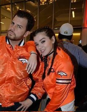 Hailee Steinfeld posted up in Broncos gear at Super Bowl 50? Nah she got some explaining to do to #BillsMafia 